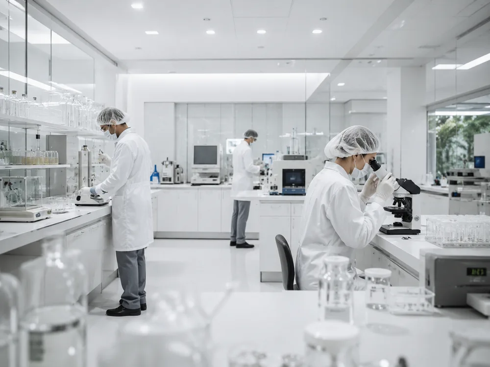 Technicians at work in the Crown & Collar laboratory